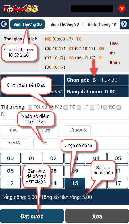 Cách đánh BAO 2 càng (2D) miền Bắc trên Tobet88 cach danh lo BAO tobet88 Cách đánh BAO 2 càng (2D) miền Bắc trên Tobet88