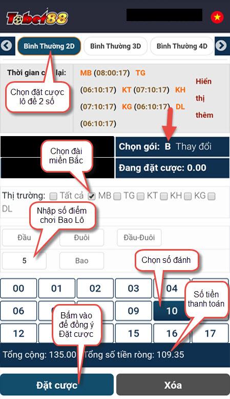 Cách đánh Bao Lô 2 càng (2D) miền Bắc trên Tobet88 cach danh lo tobet88 Cách đánh Bao Lô 2 càng (2D) miền Bắc trên Tobet88