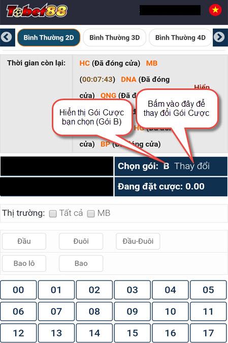 Cách thay đổi gói cược lô đề trên Tobet88 cach thay doi goi cuoc tobet88 Cách thay đổi gói cược lô đề trên Tobet88