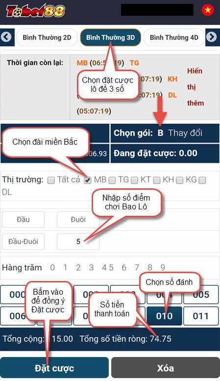 Cách đánh Bao Lô 3 càng (3D) miền Bắc trên Tobet88 danh bao lo tobet88 Cách đánh Bao Lô 3 càng (3D) miền Bắc trên Tobet88