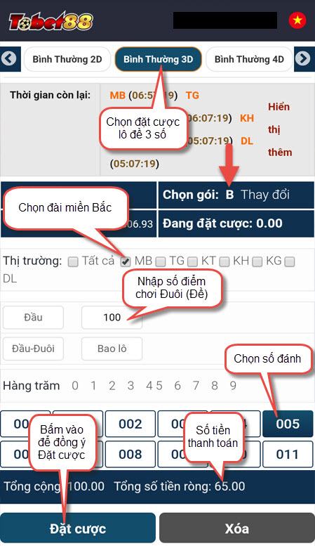 Cách đánh số Đề 3 càng (3D) miền Bắc trên Tobet88 danh so de tobet88 Cách đánh số Đề 3 càng (3D) miền Bắc trên Tobet88