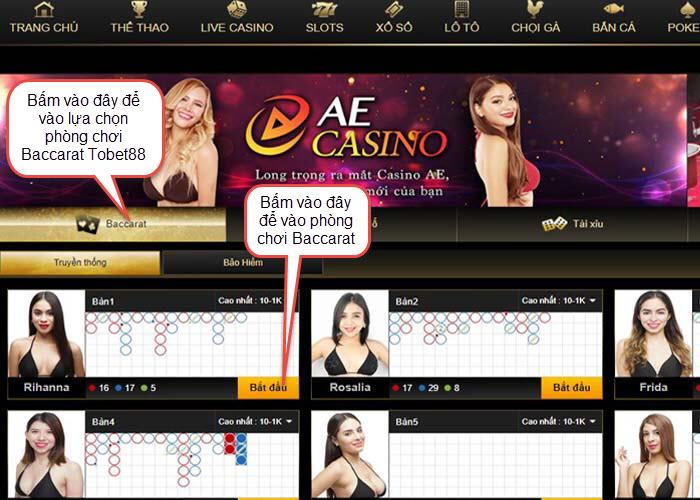phong choi baccarat tobet88 Lựa chọn phòng chơi Baccarat Tobet88 phù hợp