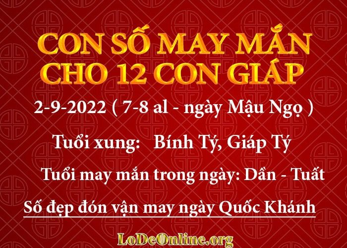 Con số may mắn hôm nay cho 12 con giáp, số đẹp ngày 2-9-2022 con so may man hom nay 2-9-2022 cho 12 con giap